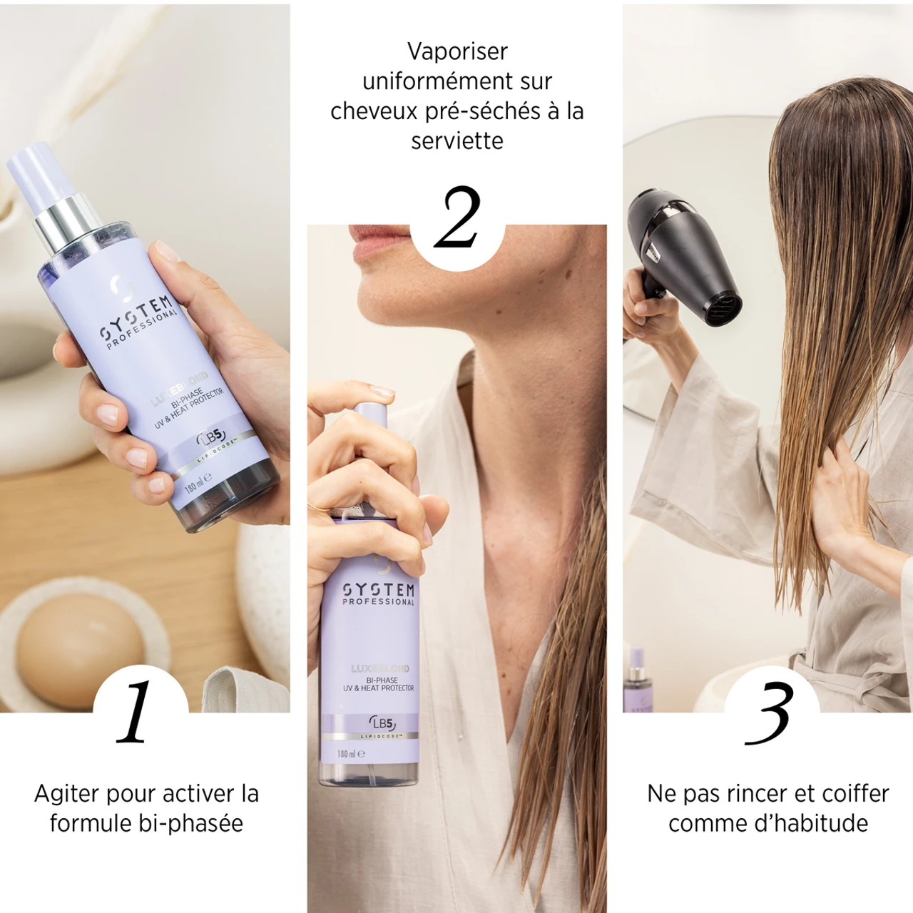Spray Anti-Uv Et Thermoprotecteur LuxeBlond System Professional 180ml – Image 2